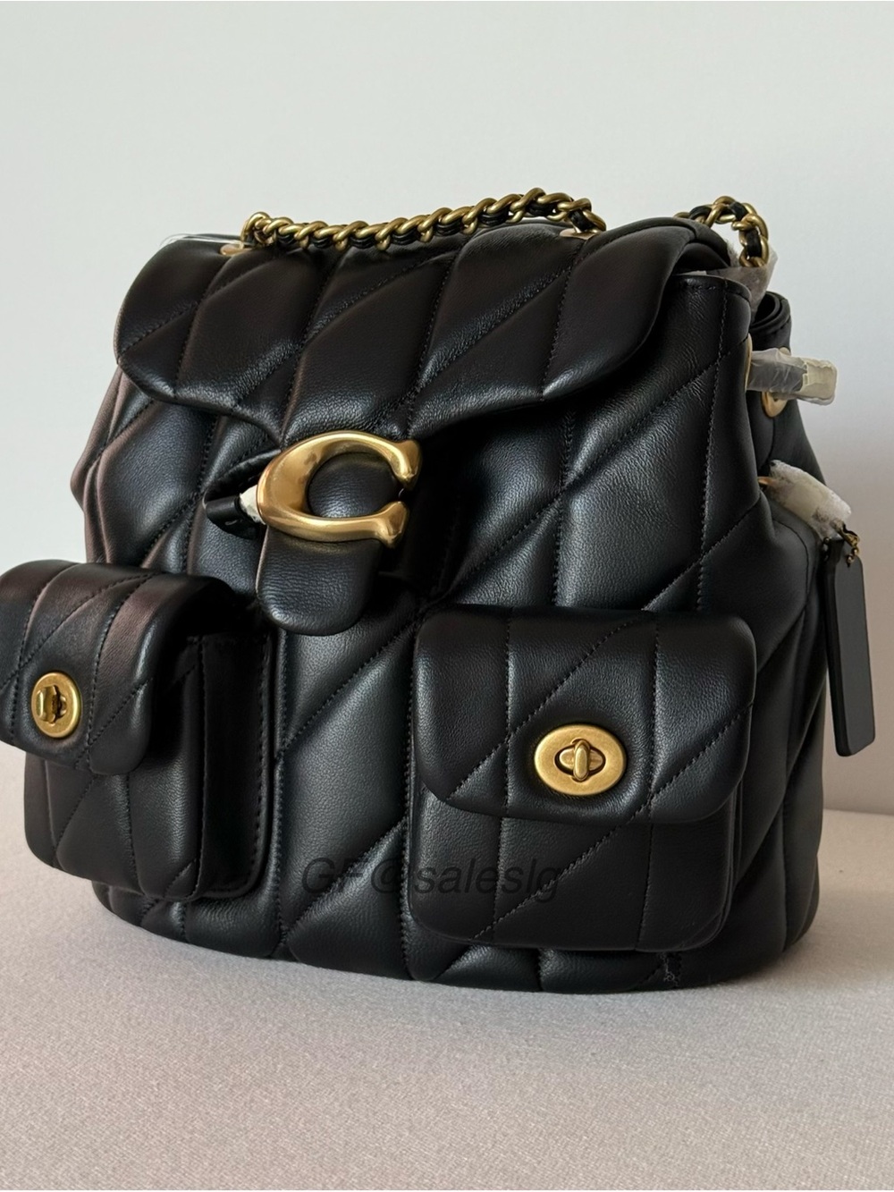 NWT Coach Tabby Quilted Nappa Leather Convertible Backpack Black CU076